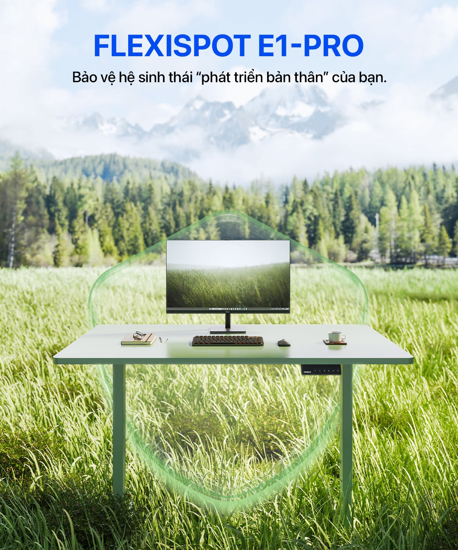 Bàn nâng hạ độ cao FlexiSpot E1 Pro Mint