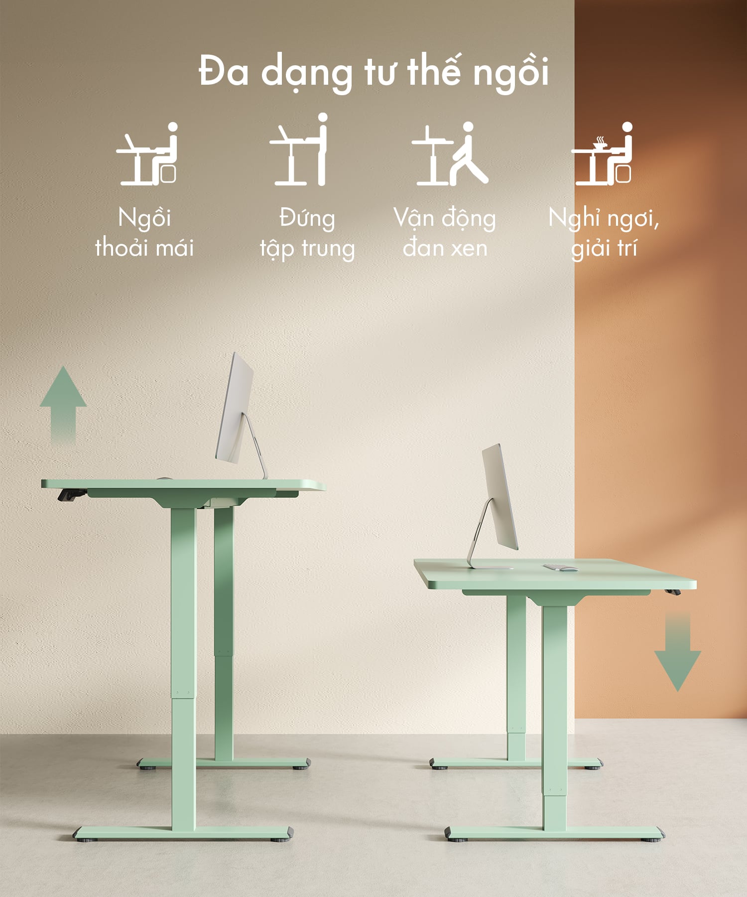 Bàn nâng hạ độ cao FlexiSpot E1 Pro Mint