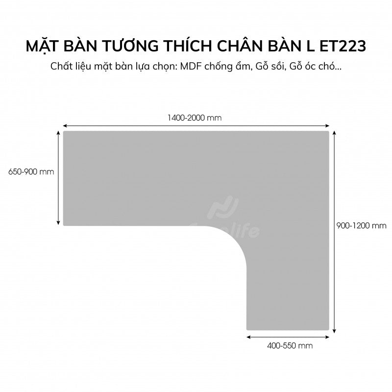 Bàn nâng hạ thông minh Ergonomic ED223DL (Chân L)